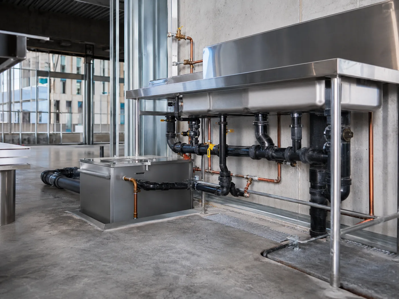 Commercial plumbing installation for service business